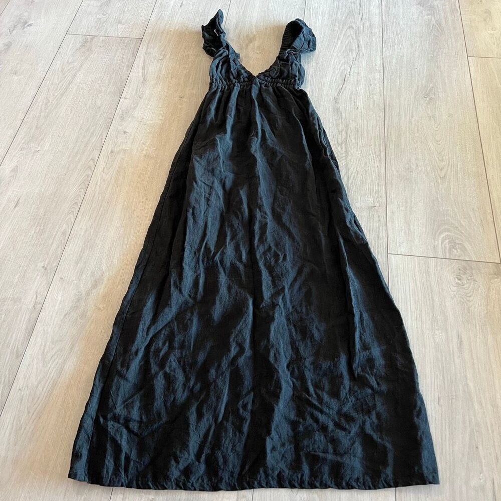 Harly Jae Black Sustainable Linen Maxi Dress size xs